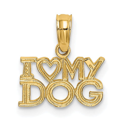 14k Yellow Gold Solid Polished Finish I HEART MY DOGS Charm Pendant at $ 45.49 only from Jewelryshopping.com