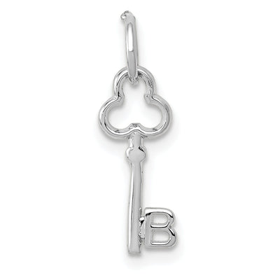 14K White Gold Fancy Key Shape Design Letter B Initial Charm Pendant at $ 26.78 only from Jewelryshopping.com
