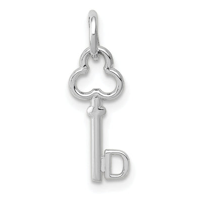 14K White Gold Fancy Key Shape Design Letter D Initial Charm Pendant at $ 23.7 only from Jewelryshopping.com
