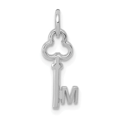 14K White Gold Fancy Key Shape Design Letter M Initial Charm Pendant at $ 37.06 only from Jewelryshopping.com