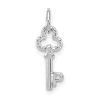 14K White Gold Fancy Key Shape Design Letter P Initial Charm Pendant at $ 40.17 only from Jewelryshopping.com