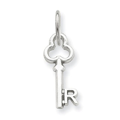 14K White Gold Fancy Key Shape Design Letter R Initial Charm Pendant at $ 37.06 only from Jewelryshopping.com
