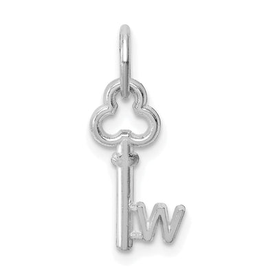 14K White Gold Fancy Key Shape Design Letter W Initial Charm Pendant at $ 40.17 only from Jewelryshopping.com