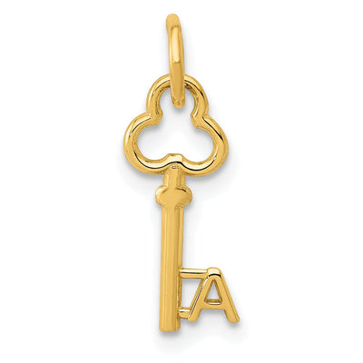 14K Yellow Gold Fancy Key Shape Design Letter A Initial Charm Pendant at $ 25.53 only from Jewelryshopping.com