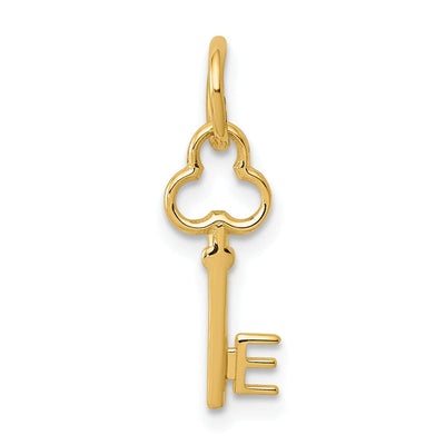 14K Yellow Gold Fancy Key Shape Design Letter E Initial Charm Pendant at $ 24.51 only from Jewelryshopping.com