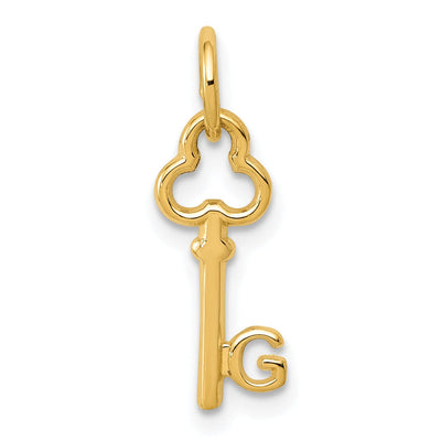14K Yellow Gold Fancy Key Shape Design Letter G Initial Charm Pendant at $ 33.69 only from Jewelryshopping.com