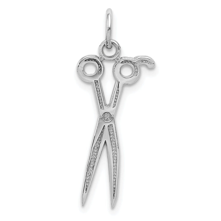 Polished 14k White Gold Scissors Charm Pendant