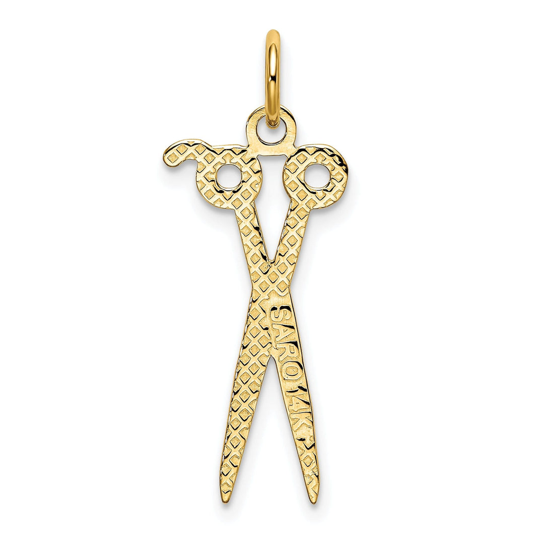 Polished 14k Yellow Gold Scissors Charm Pendant