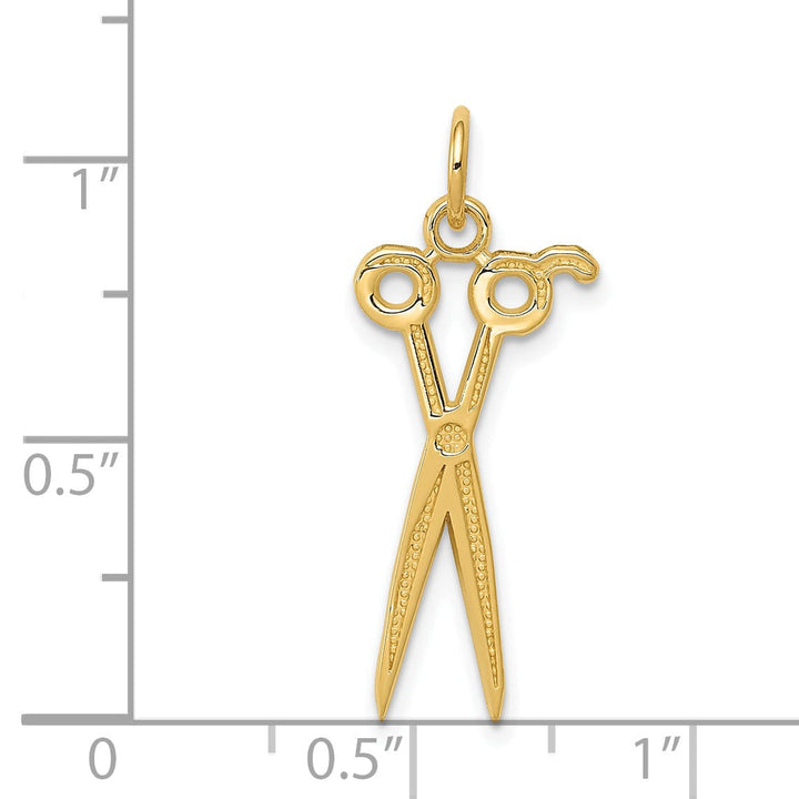 Polished 14k Yellow Gold Scissors Charm Pendant