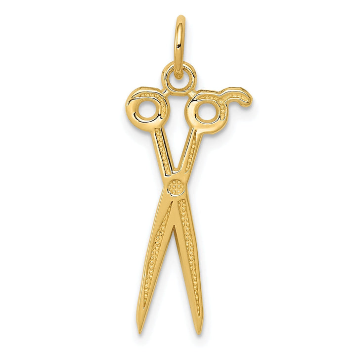 Polished 14k Yellow Gold Scissors Charm Pendant