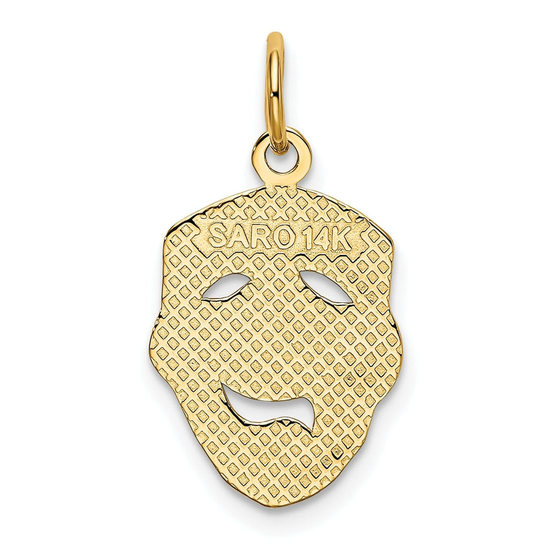 14k Yellow Gold Comedy Tragedy Face Pendant