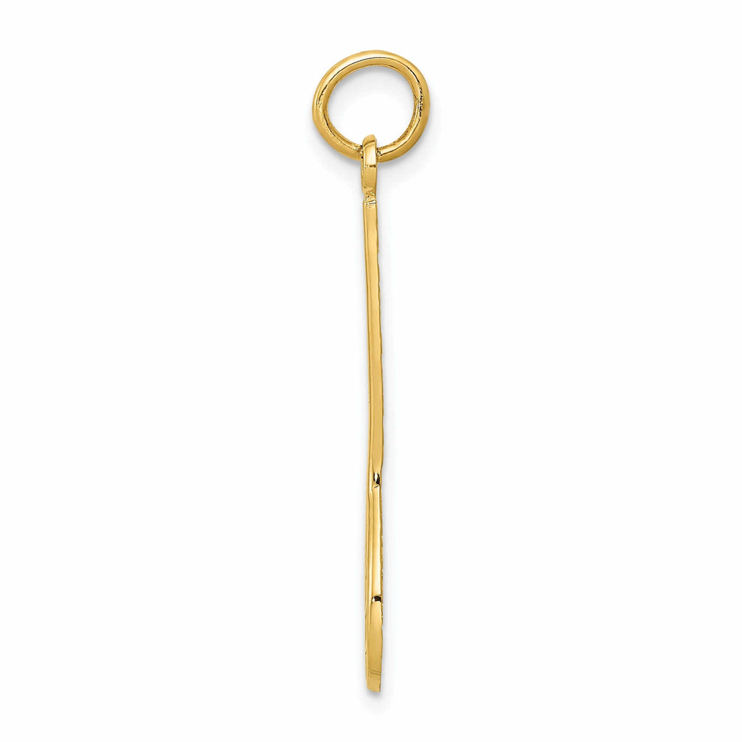 14 Yellow Gold Polished Finish Lacrosse Pendant