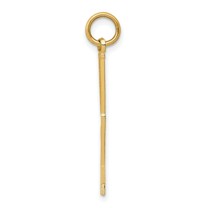 14k Yellow Gold Polished Goalie Stick Pendant