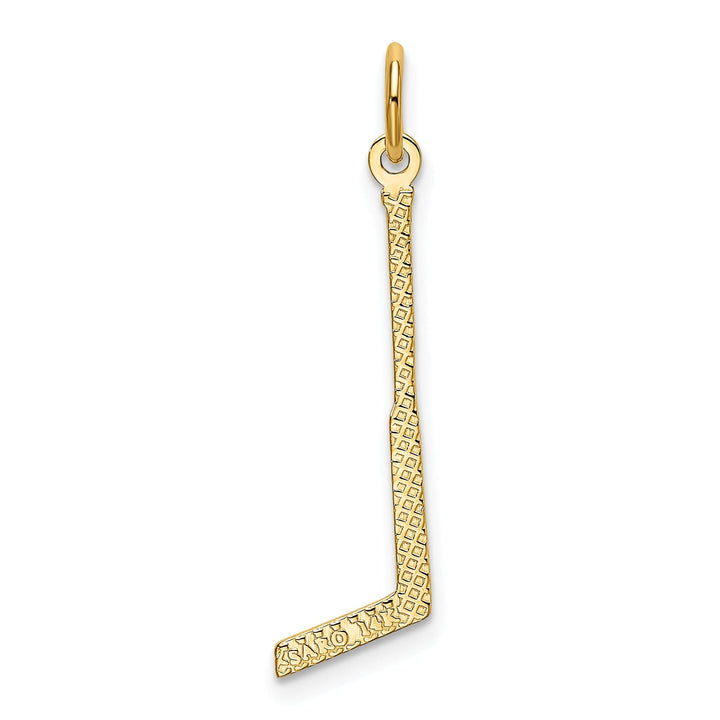 14k Yellow Gold Polished Goalie Stick Pendant