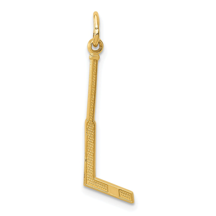 14k Yellow Gold Polished Goalie Stick Pendant