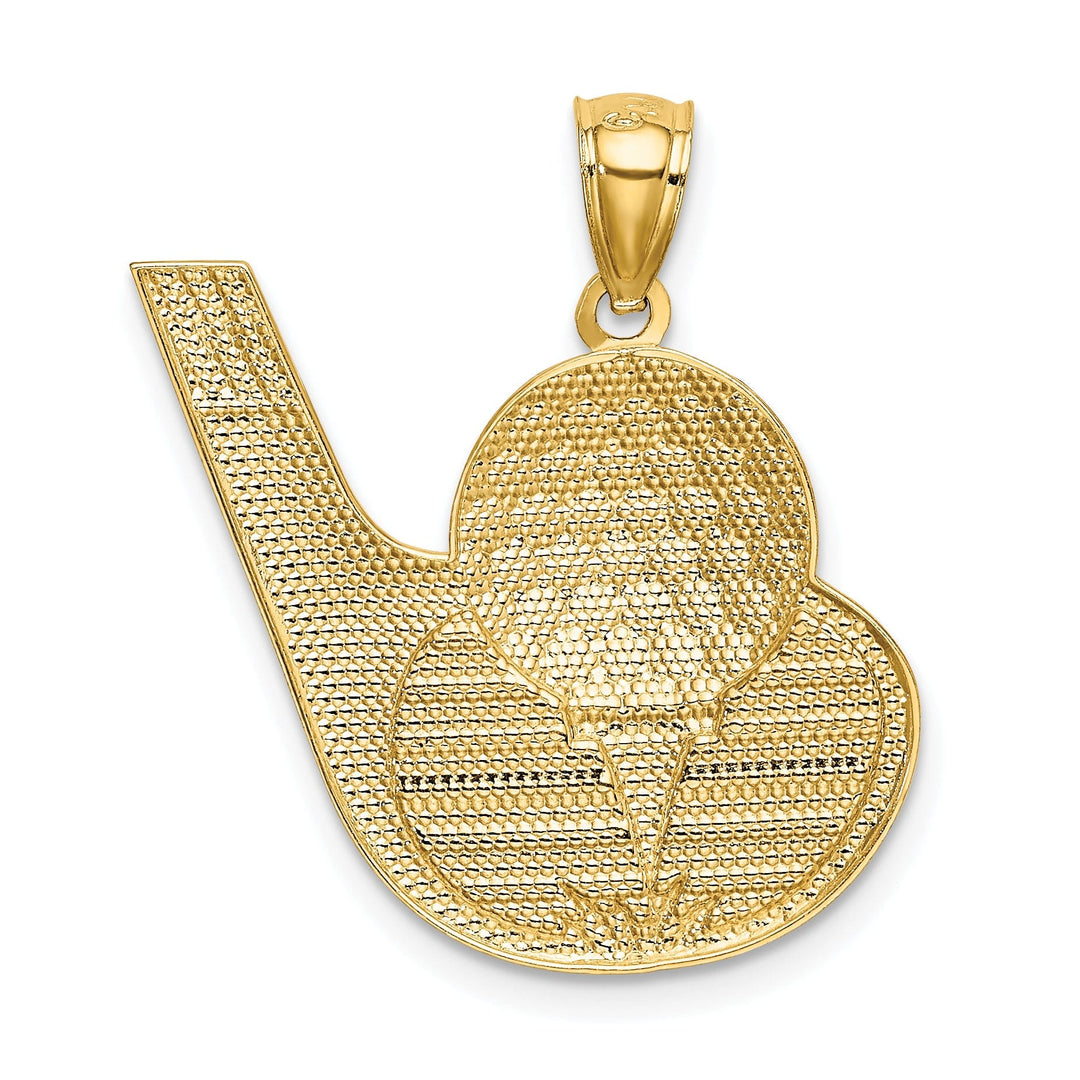 14k Two Tone Gold Golf Ball Tee Ball Pendant