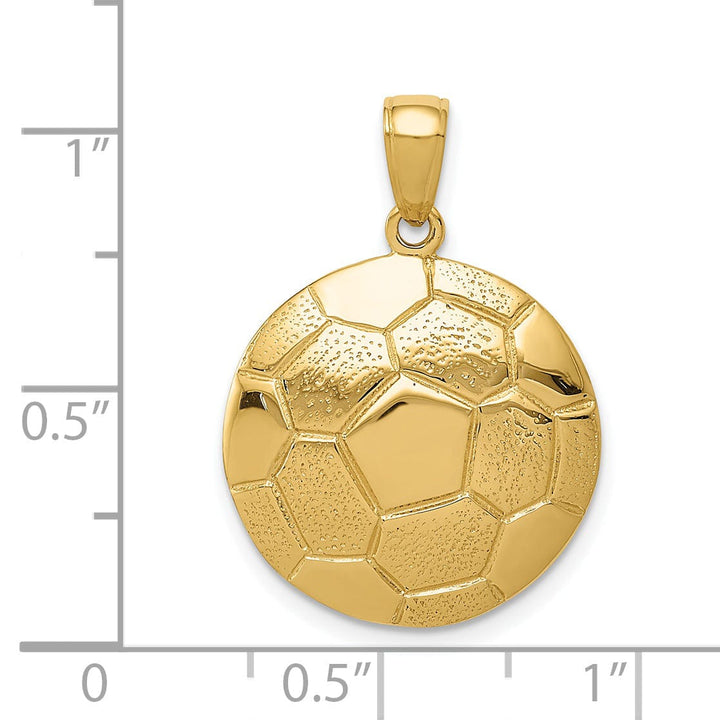 14k Yellow Gold Soccer Ball Charm Pendant