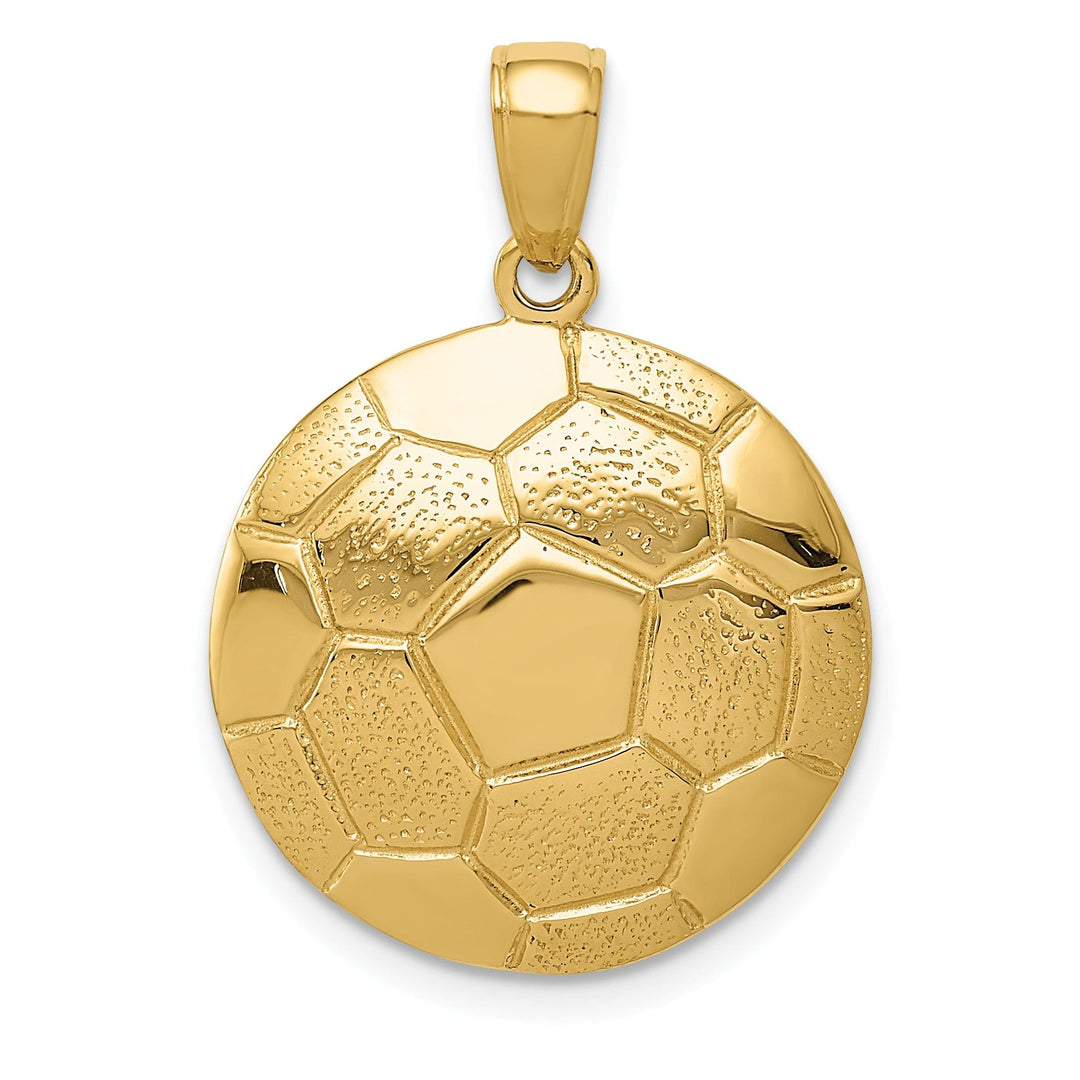 14k Yellow Gold Soccer Ball Charm Pendant