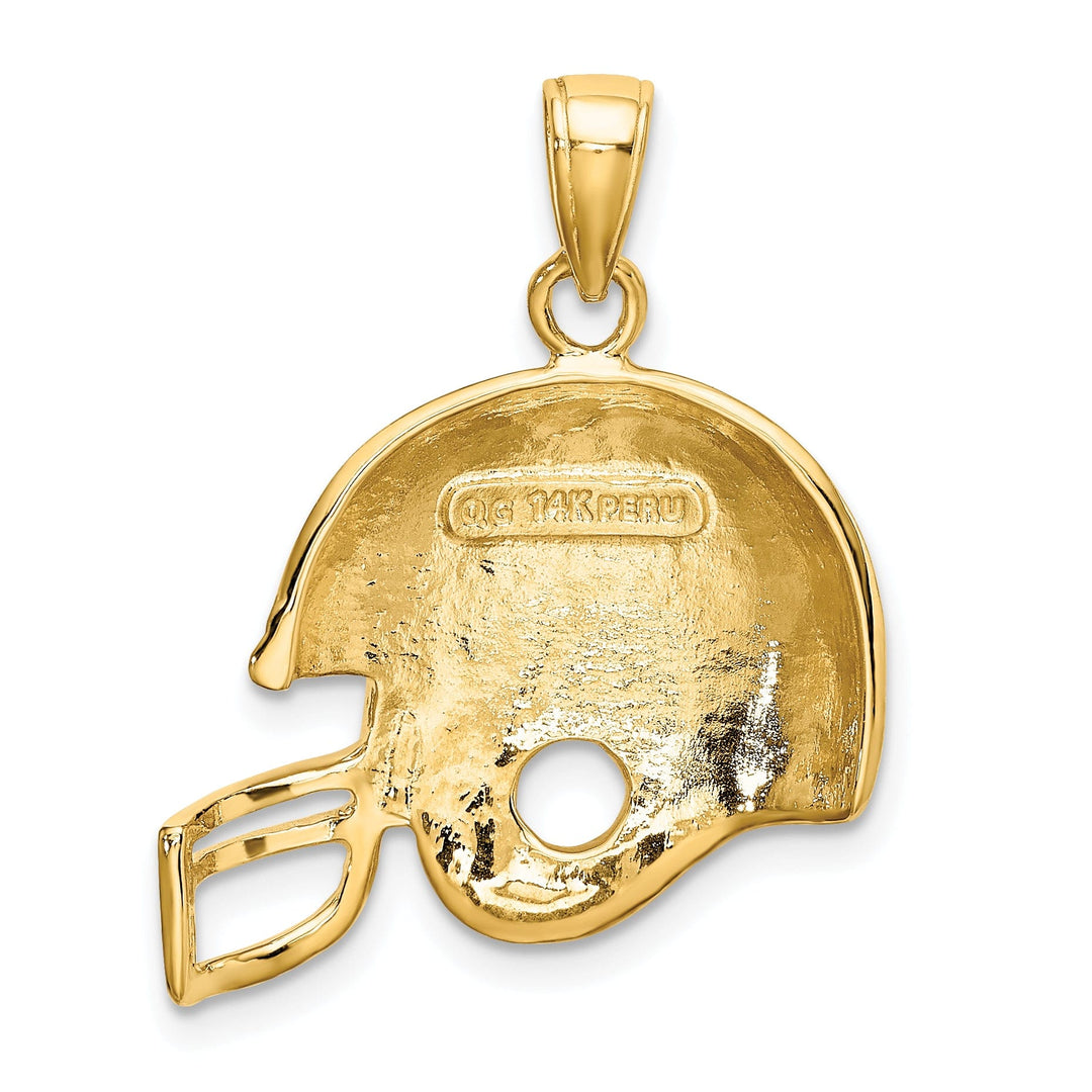 14k Yellow Gold Football Helmet Charm Pendant