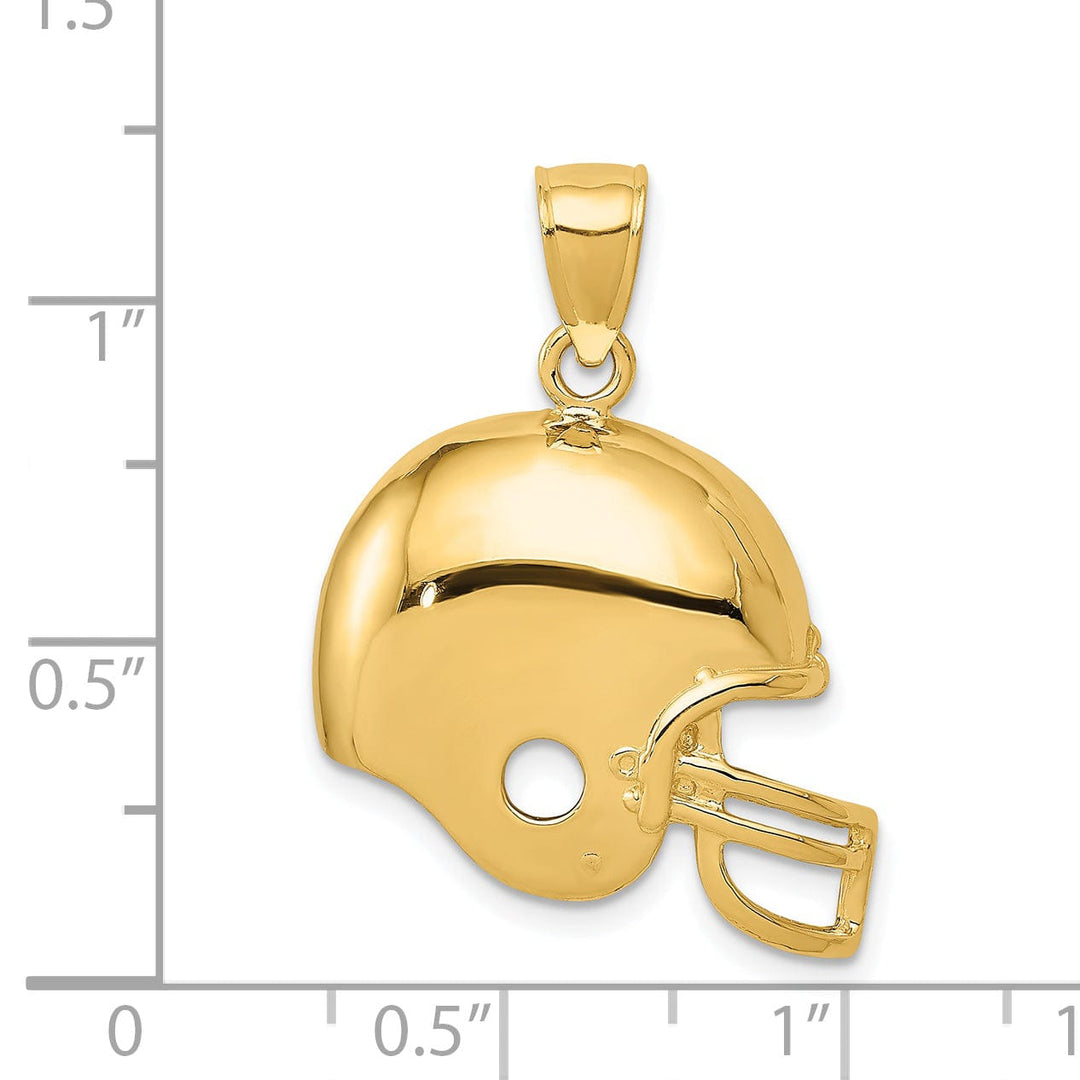 14k Yellow Gold Football Helmet Charm Pendant