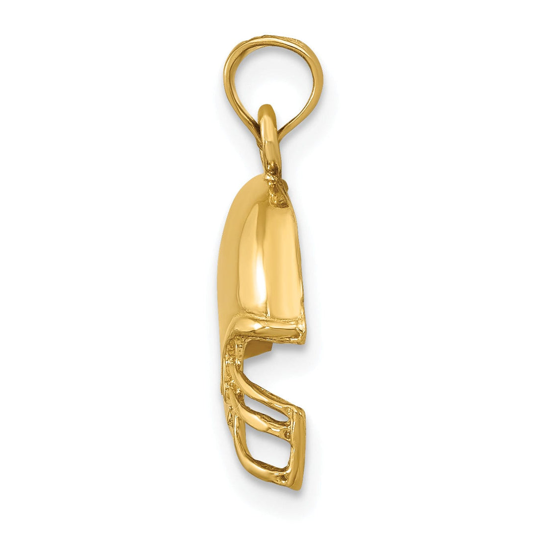 14k Yellow Gold Football Helmet Charm Pendant