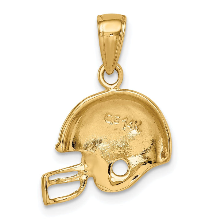 14k Yellow Gold Football Helmet Charm Pendant