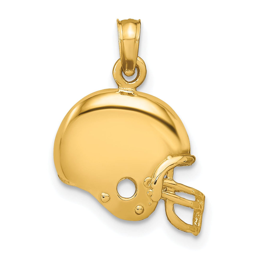 14k Yellow Gold Football Helmet Charm Pendant