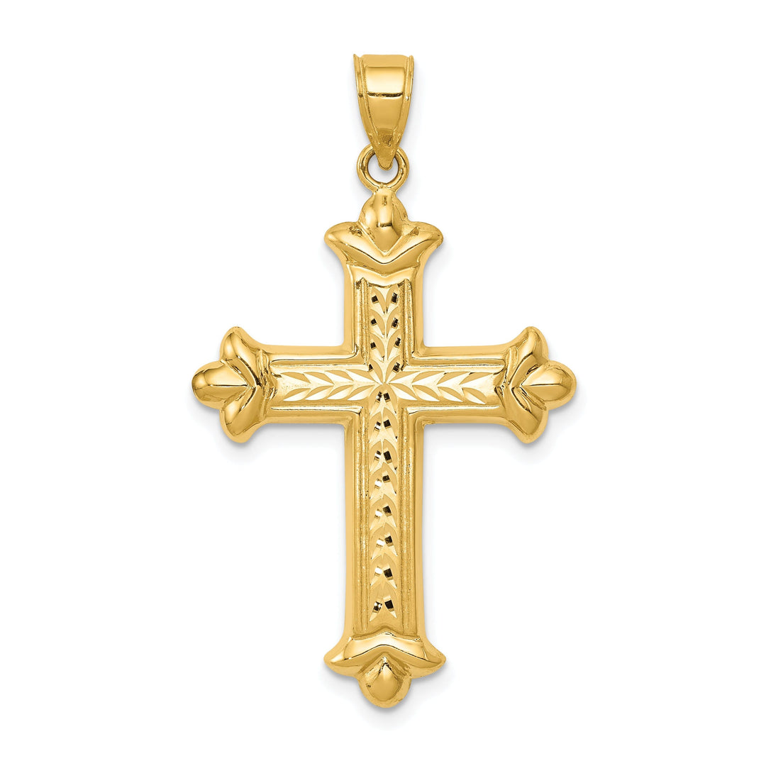 14k Yellow Gold Reversible D.C Cross Pendant