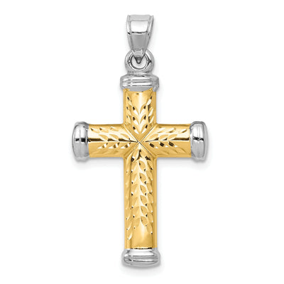 14k Yellow Gold Rhodium Reversible Cross at $ 123.05 only from Jewelryshopping.com