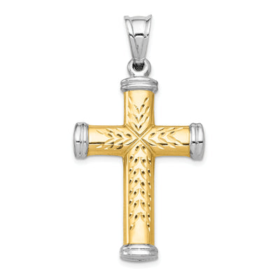 14k Yellow Gold Rhodium Reversible Cross at $ 213.33 only from Jewelryshopping.com