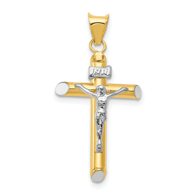 14k Yellow Gold Rhodium INRI Crucifix Pendant at $ 110.08 only from Jewelryshopping.com