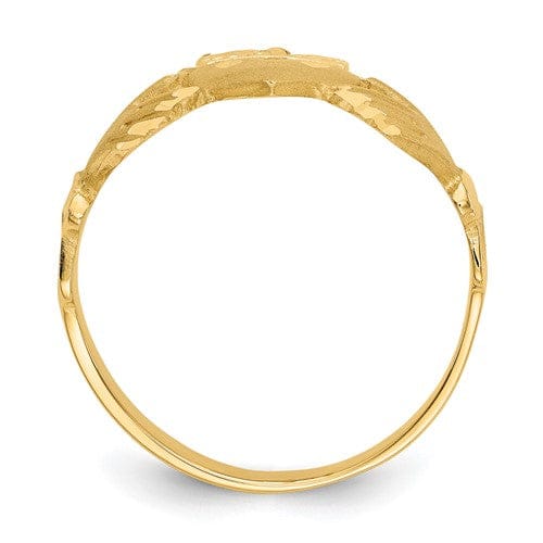 14k yellow gold D.C mens claddagh ring