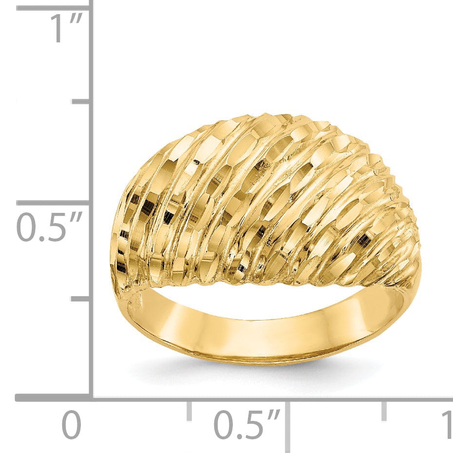 14kt Yellow Gold D.C Polished Domed Ring