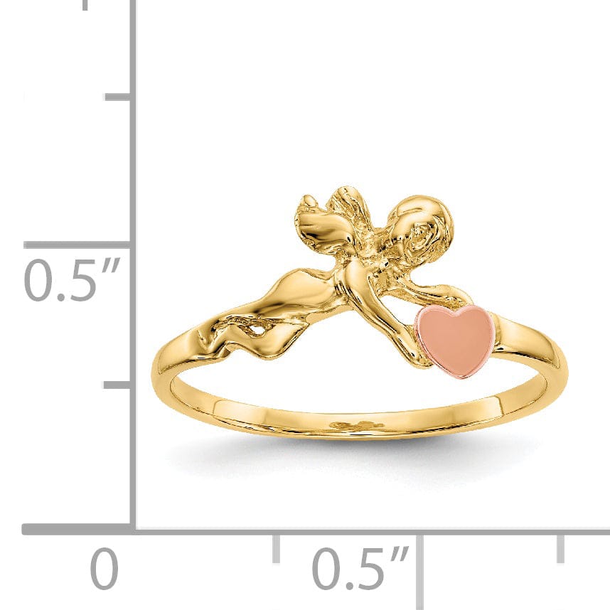 14k Yellow Gold Polished Angel Ring