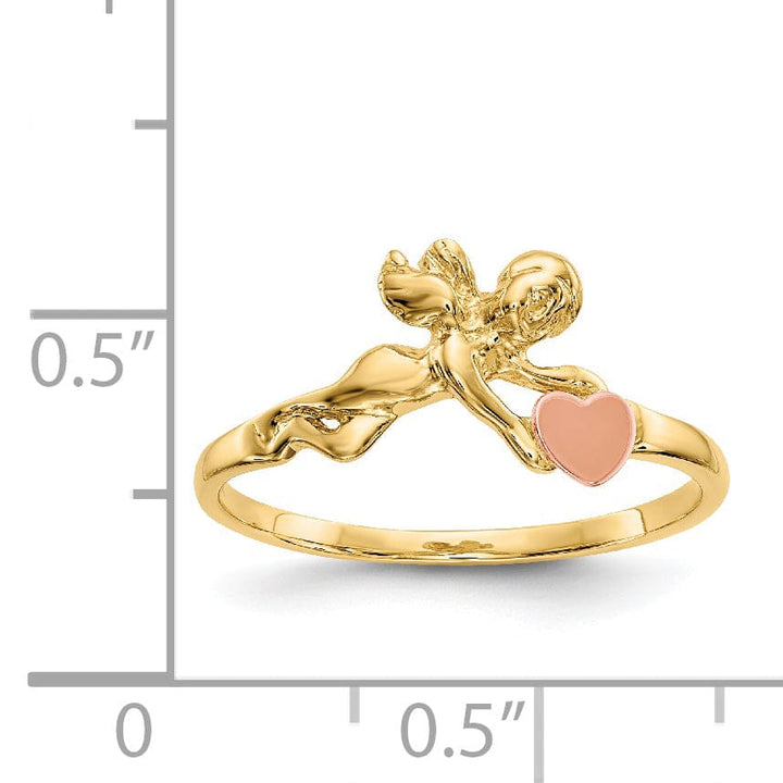 14k Yellow Gold Polished Angel Ring