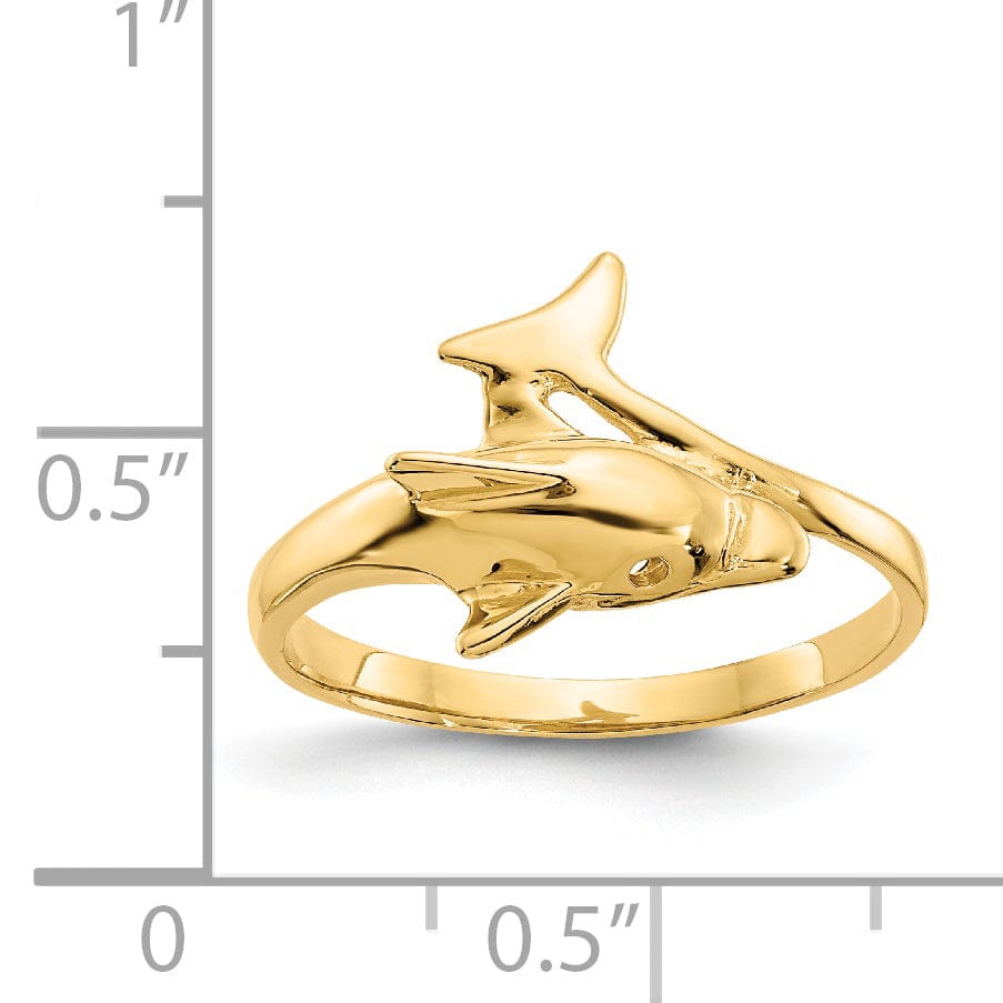 14k Yellow Gold Dolphin Ring