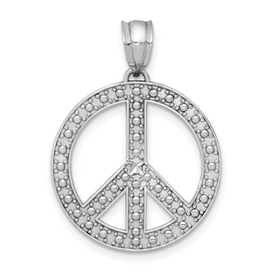 14k White Gold Polished Peace Symbol Pendant at $ 137.82 only from Jewelryshopping.com