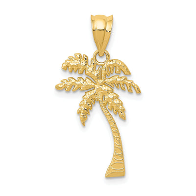 14k Yellow Gold Men's Design Solid Texture Polished Palm Tree Charm Pendant at $ 64.16 only from Jewelryshopping.com