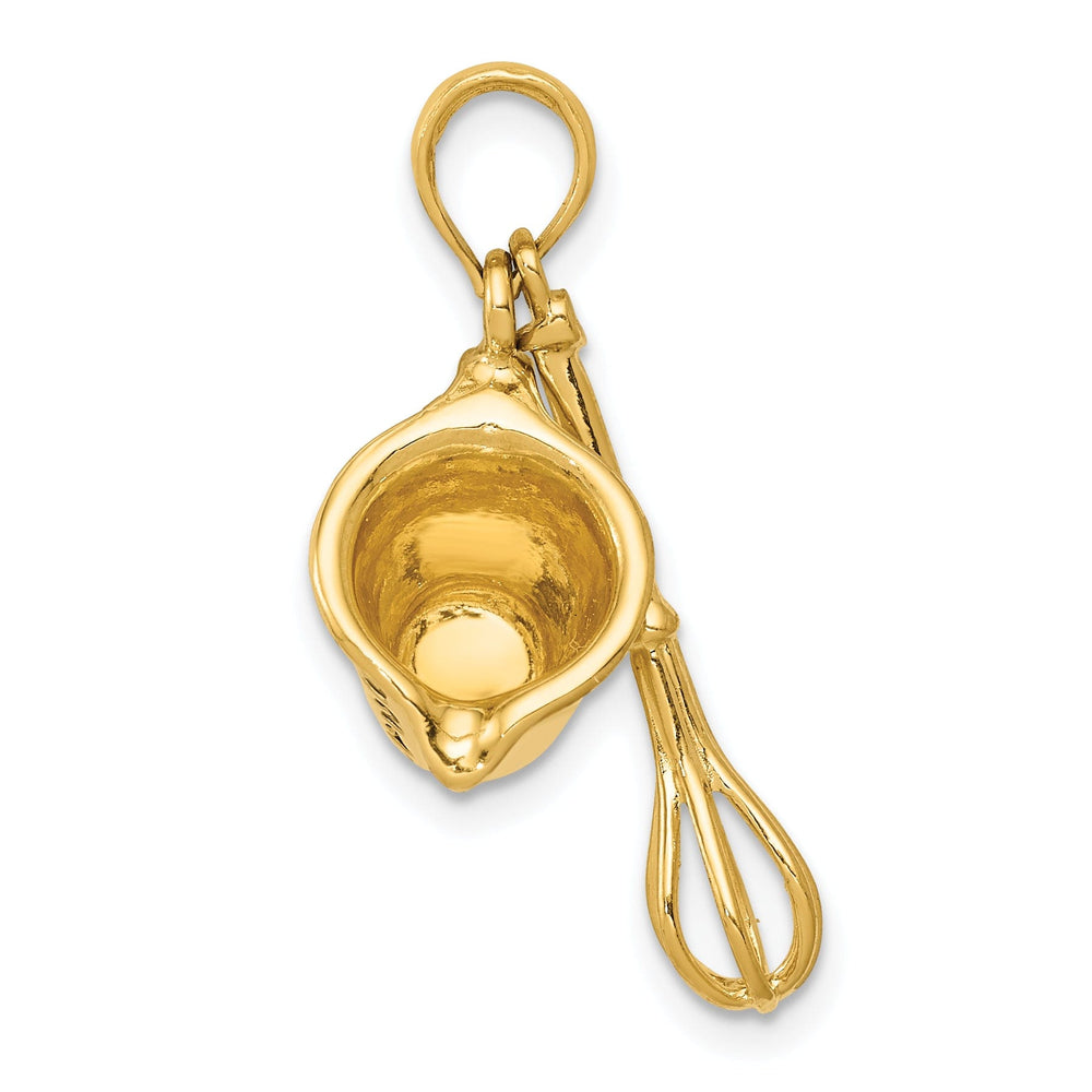 14k Yellow Gold Measuring Cup and Whisk Pendant