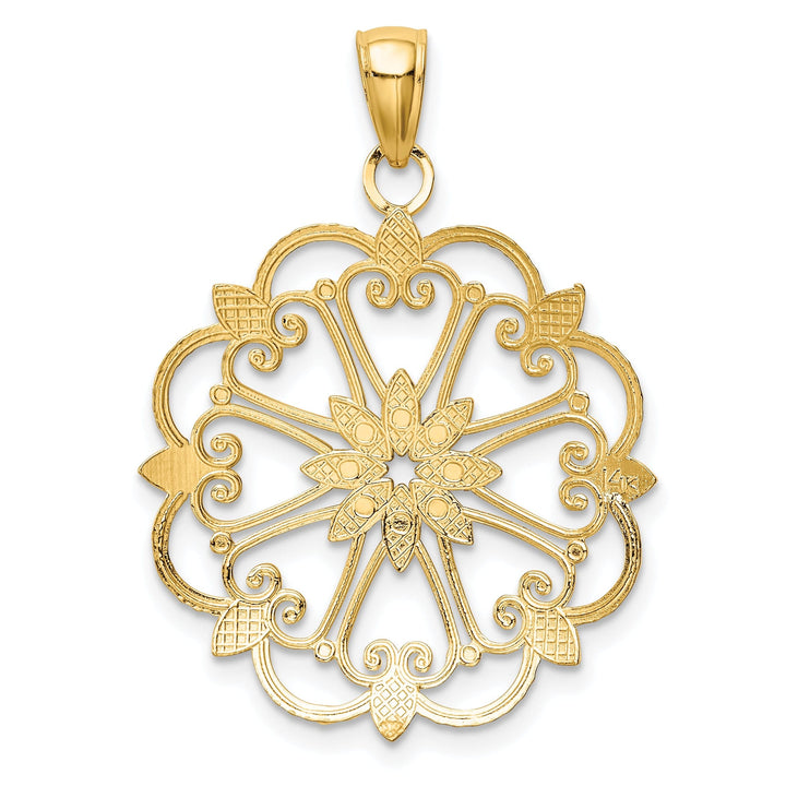 14k Two-tone Gold Starburst Pendant