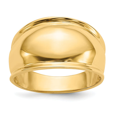 14kt yellow gold ridge edged dome ring