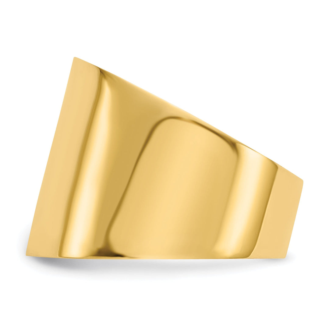 Cigar flat top 14kt yellow gold band ring