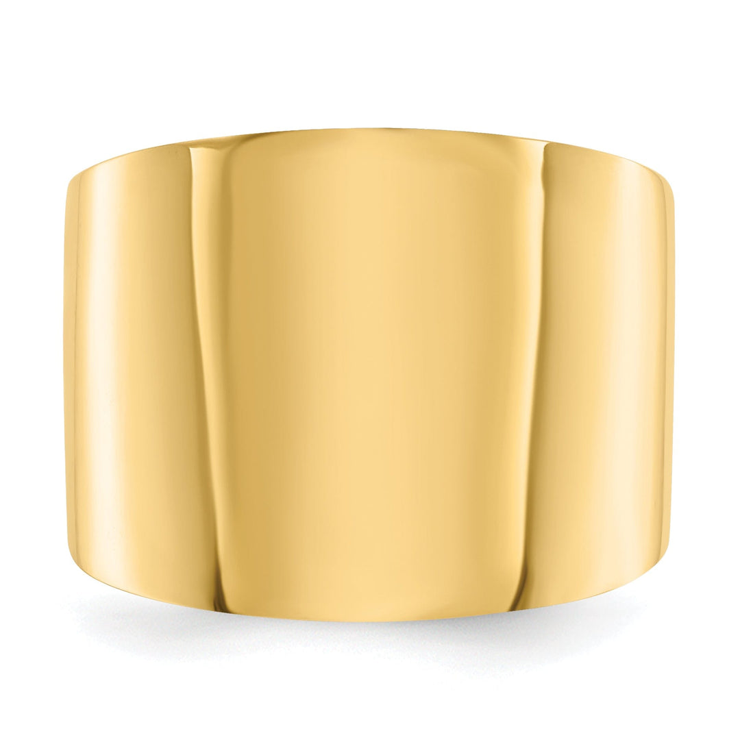 Cigar flat top 14kt yellow gold band ring