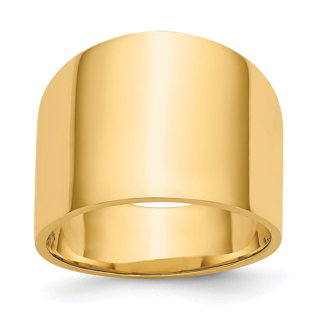 Cigar flat top 14kt yellow gold band ring