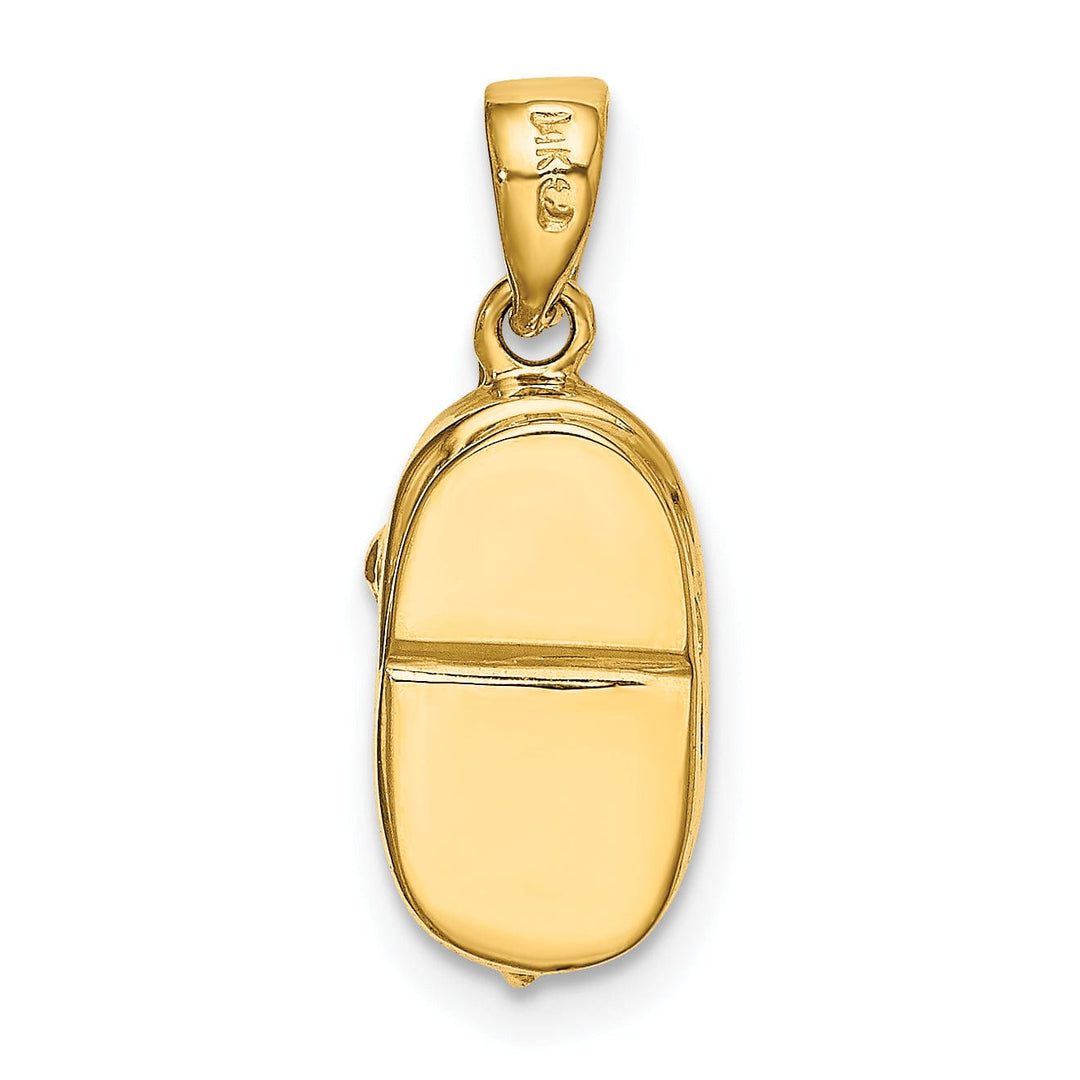 14k Yellow Gold C.Z Stone 3 D Baby Shoe Charm