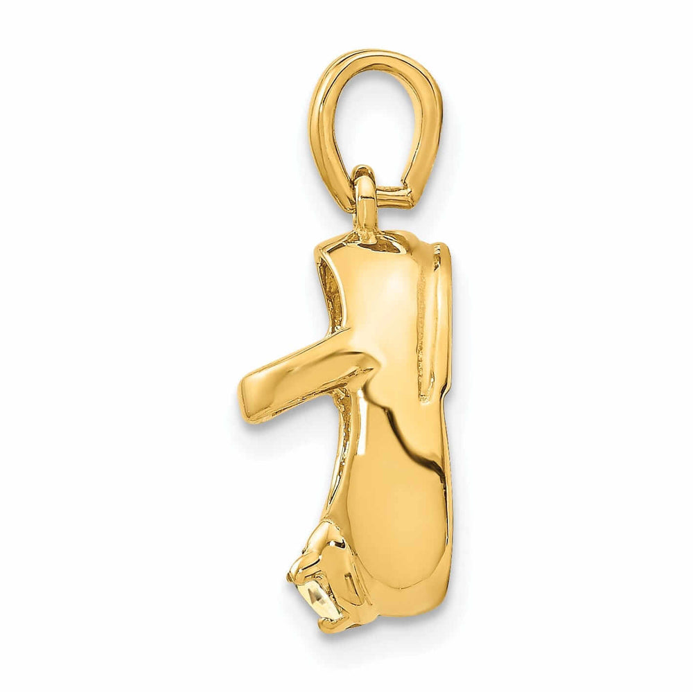 14 Yellow Gold Citrine Stone 3D Baby Shoe Charm