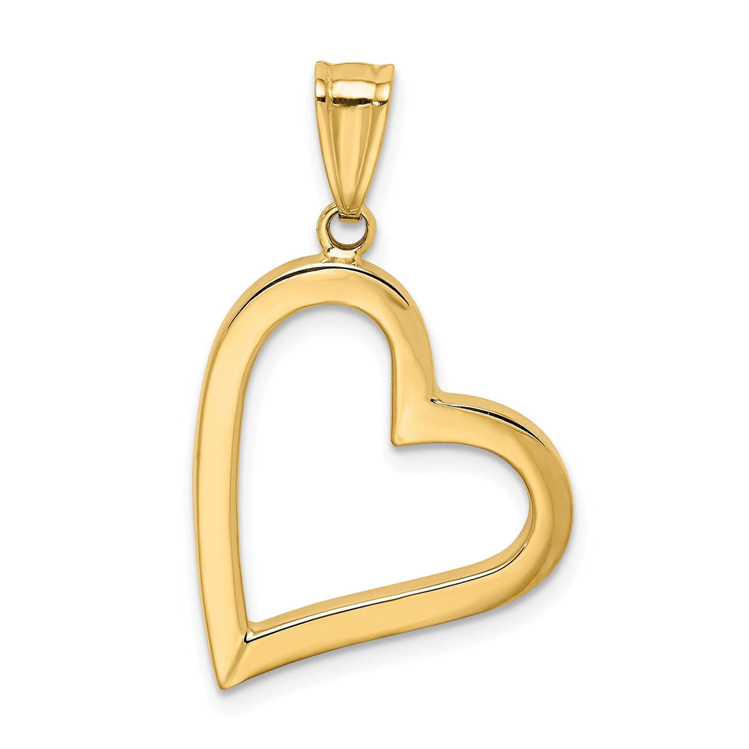 14k Yellow Gold Hollow Heart Pendant