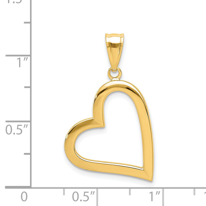 14k Yellow Gold Hollow Heart Pendant