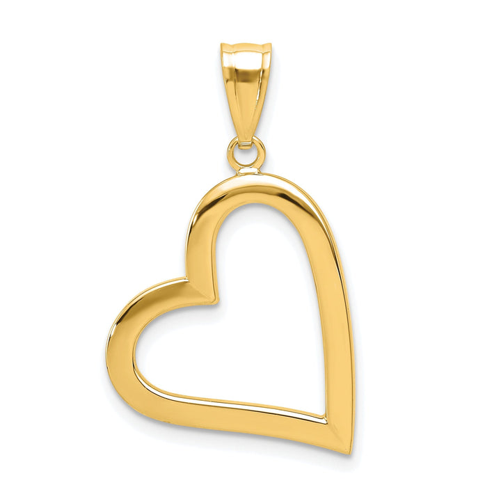 14k Yellow Gold Hollow Heart Pendant