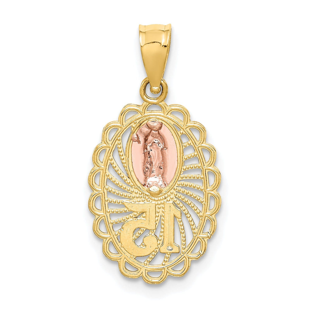 14k Two Tone Gold Rhodium 15 Guadalupe Pendant